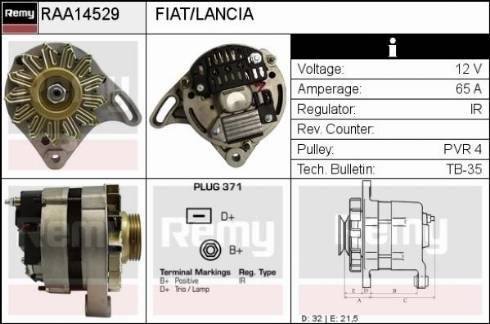 Remy RAA14529 - Генератор www.autospares.lv