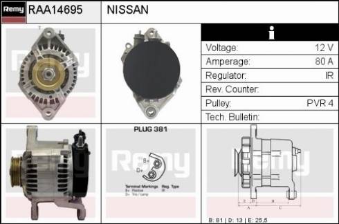 Remy RAA14695 - Ģenerators www.autospares.lv