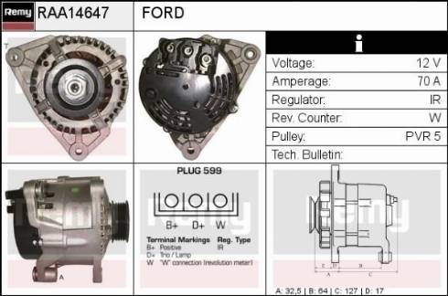 Remy RAA14647 - Ģenerators www.autospares.lv