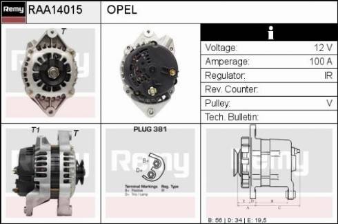 Remy RAA14015 - Генератор www.autospares.lv