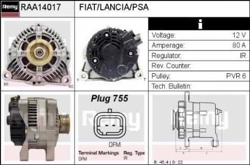 Remy RAA14017 - Ģenerators autospares.lv