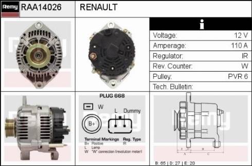 Remy RAA14026 - Ģenerators autospares.lv