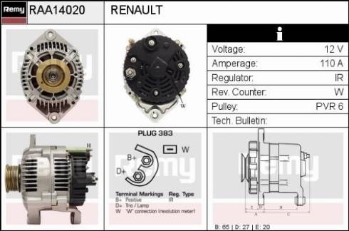 Remy RAA14020 - Ģenerators www.autospares.lv