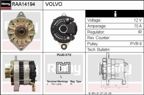 Remy RAA14194 - Alternator www.autospares.lv