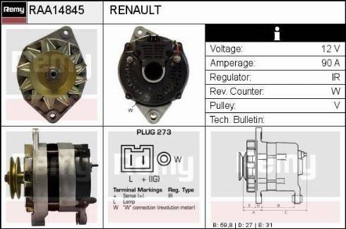 Remy RAA14845 - Ģenerators autospares.lv