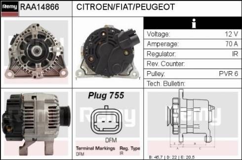 Remy RAA14866 - Ģenerators autospares.lv