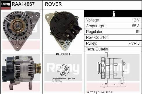 Remy RAA14867 - Ģenerators autospares.lv