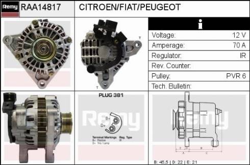 Remy RAA14817 - Alternator www.autospares.lv