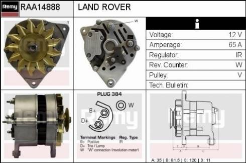 Remy RAA14888 - Генератор www.autospares.lv