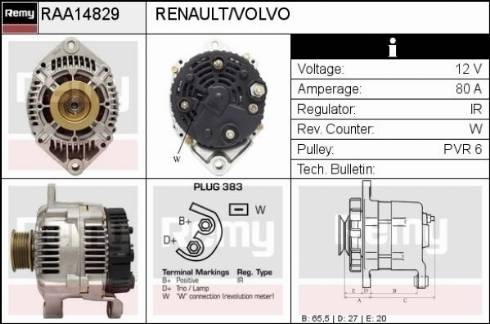 Remy RAA14829 - Ģenerators autospares.lv