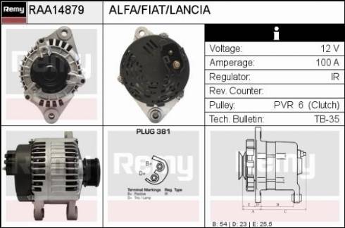 Remy RAA14879 - Alternator www.autospares.lv