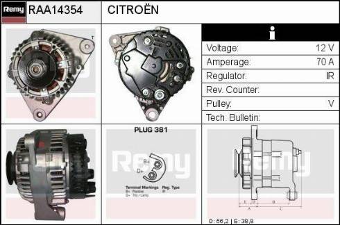 Remy RAA14354 - Alternator www.autospares.lv