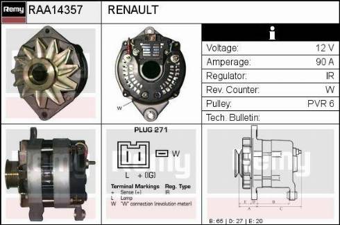 Remy RAA14357 - Ģenerators autospares.lv