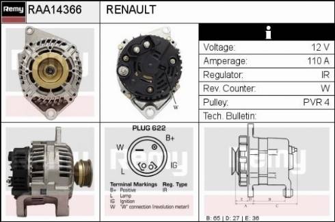 Remy RAA14366 - Ģenerators www.autospares.lv