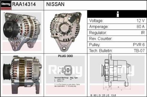 Remy RAA14314 - Генератор www.autospares.lv