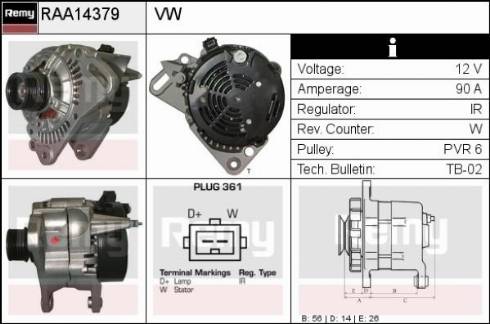 Remy RAA14379 - Генератор www.autospares.lv