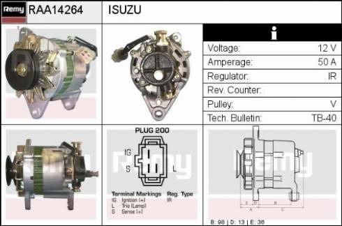 Remy RAA14264 - Ģenerators www.autospares.lv