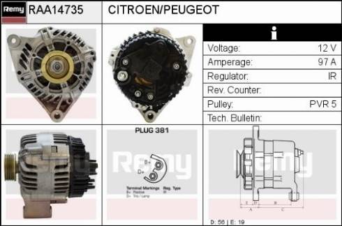 Remy RAA14735 - Alternator www.autospares.lv