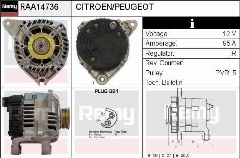 Remy RAA14736 - Ģenerators autospares.lv