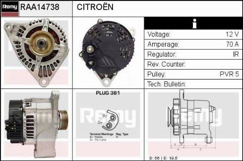 Remy RAA14738 - Ģenerators www.autospares.lv