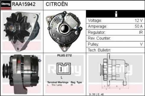 Remy RAA15942 - Генератор www.autospares.lv