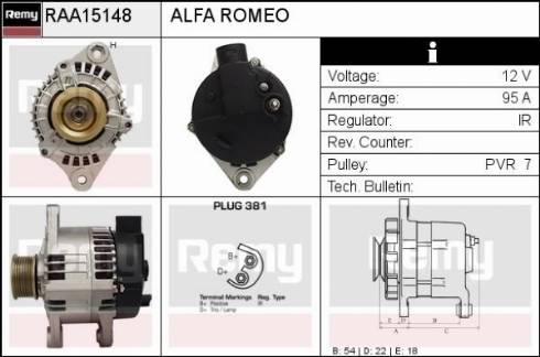 Remy RAA15148 - Генератор www.autospares.lv