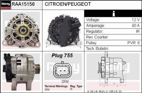 Remy RAA15156 - Ģenerators autospares.lv