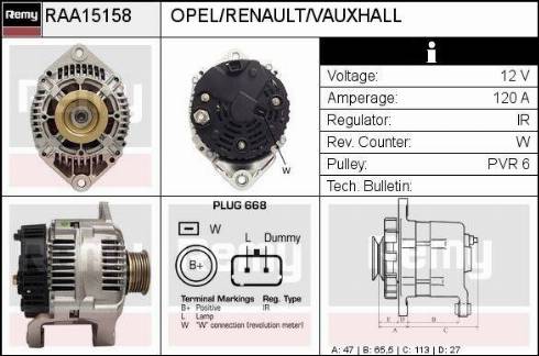 Remy RAA15158 - Alternator www.autospares.lv