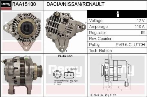 Remy RAA15100 - Ģenerators autospares.lv