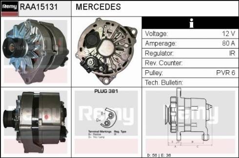 Remy RAA15131 - Ģenerators autospares.lv