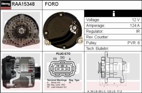 Remy RAA15348 - Ģenerators autospares.lv