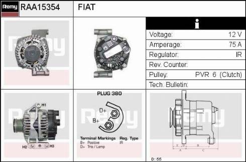 Remy RAA15354 - Генератор www.autospares.lv