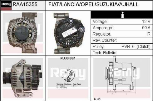 Remy RAA15355 - Ģenerators autospares.lv