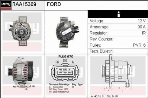 Remy RAA15369 - Ģenerators www.autospares.lv