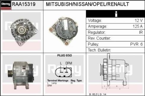 Remy RAA15319 - Alternator www.autospares.lv