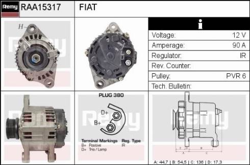 Remy RAA15317 - Ģenerators autospares.lv