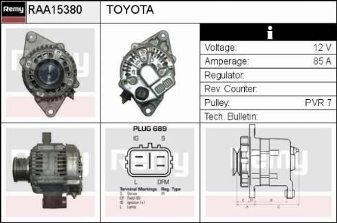 Remy RAA15380 - Генератор www.autospares.lv