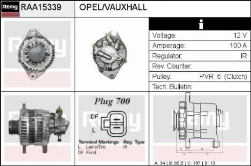 Remy RAA15339 - Ģenerators autospares.lv