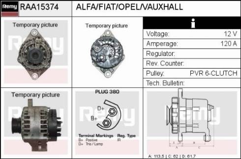 Remy RAA15374 - Ģenerators autospares.lv