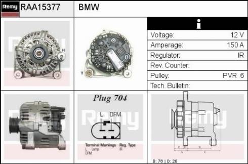 Remy RAA15377 - Ģenerators autospares.lv