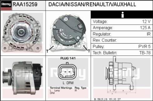 Remy RAA15259 - Генератор www.autospares.lv