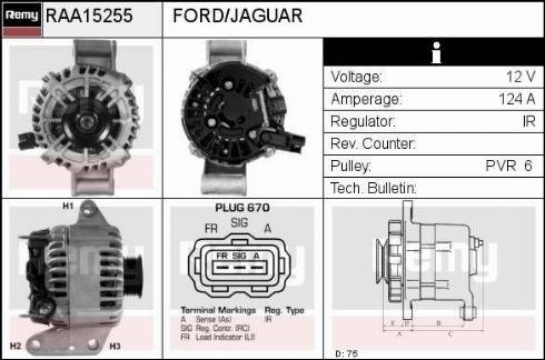 Remy RAA15255 - Ģenerators autospares.lv