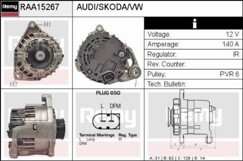 Remy RAA15267 - Ģenerators autospares.lv