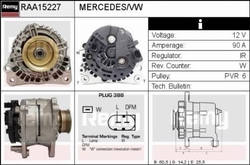 Remy RAA15227 - Генератор www.autospares.lv