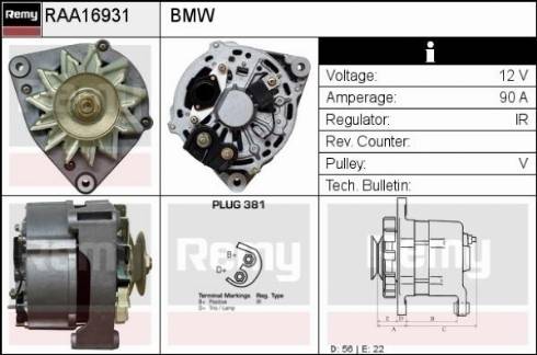 Remy RAA16931 - Ģenerators autospares.lv