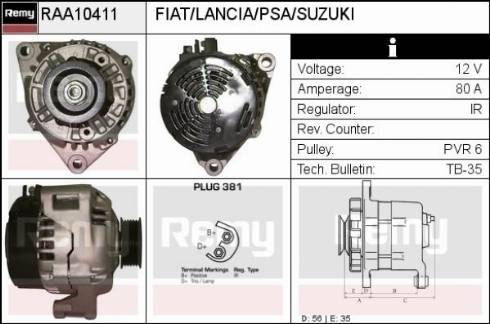 Remy RAA10411 - Генератор www.autospares.lv