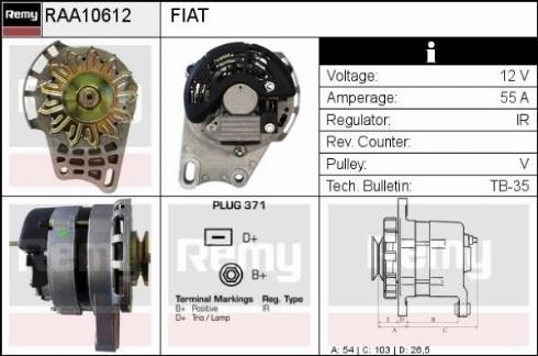 Remy RAA10612 - Генератор www.autospares.lv