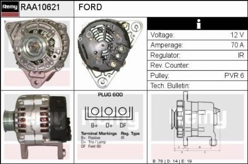 Remy RAA10621 - Alternator www.autospares.lv