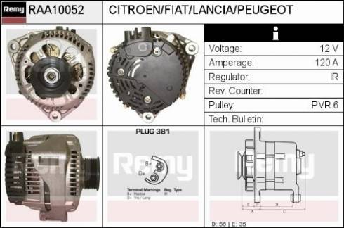 Remy RAA10052 - Ģenerators autospares.lv