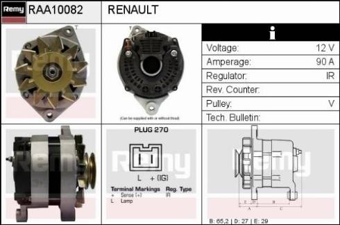 Remy RAA10082 - Ģenerators autospares.lv